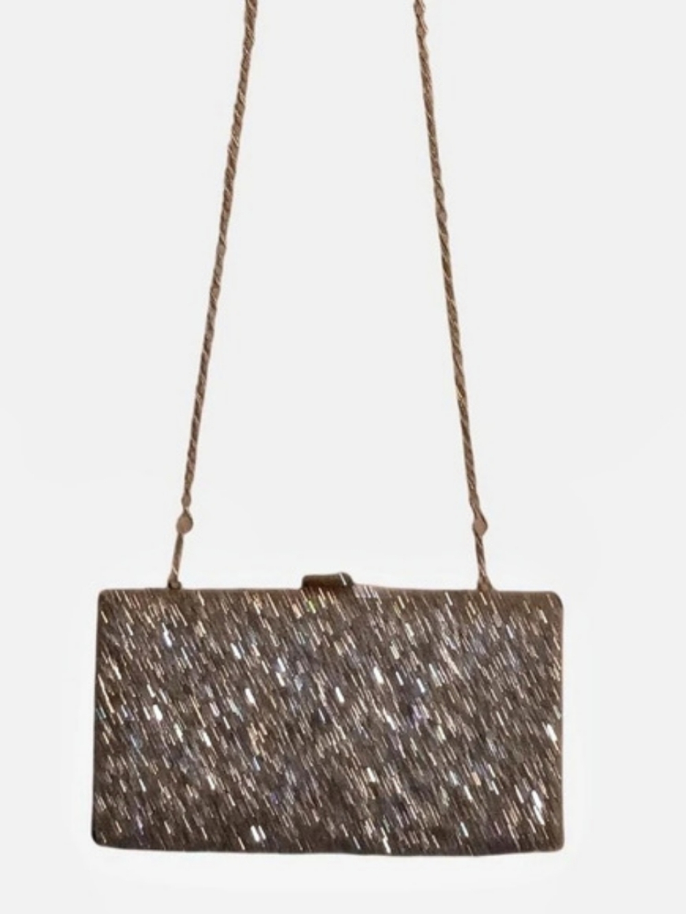 Glamorous Silver Sequin Clutch Bag